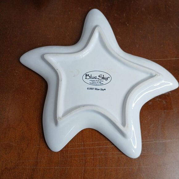 Blue Sky 2007 Majolica Starfish Sea Shell Coffee Tea Cups & Saucers Set Of 4 - Picture 4 of 10